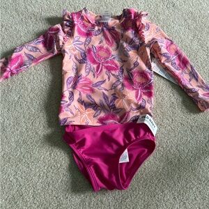 Old Navy Baby Floral Swim Set - Pink and Purple